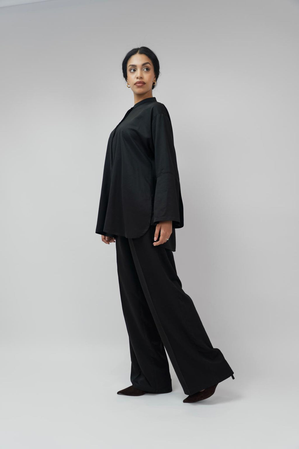 Navy wool tailored trousers