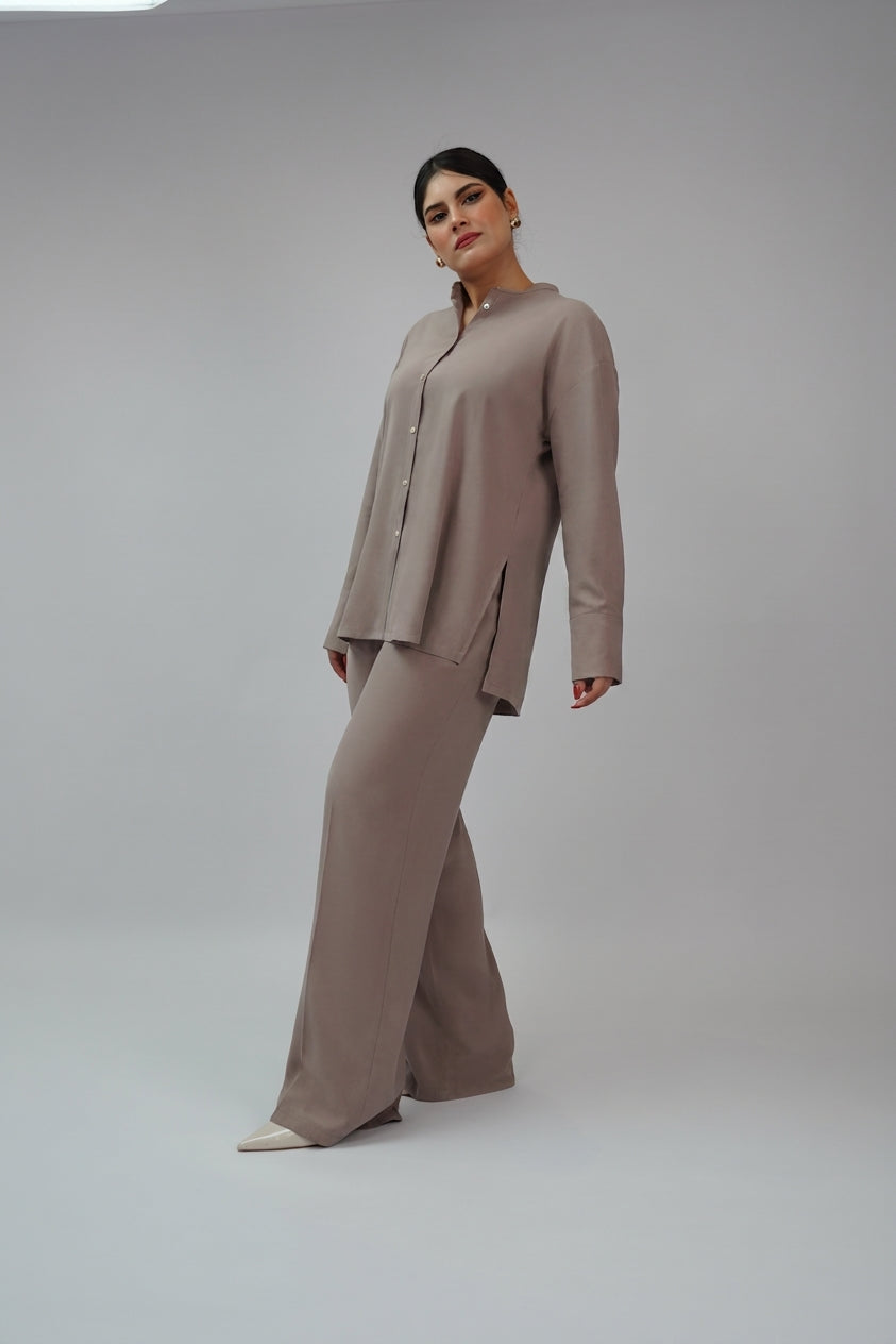 Grey wool tailored trousers